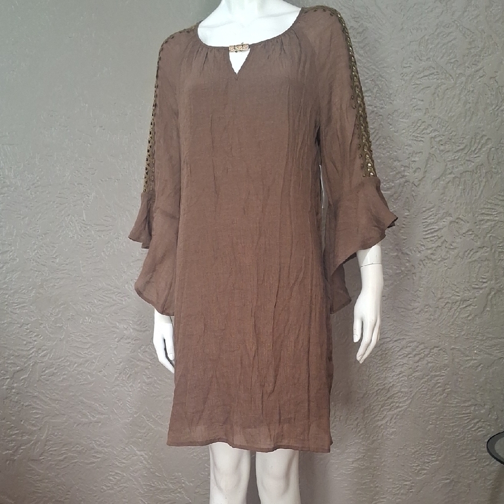 NEW. Indigo Rose Women's Elegant Brown Midi Dress Size M
